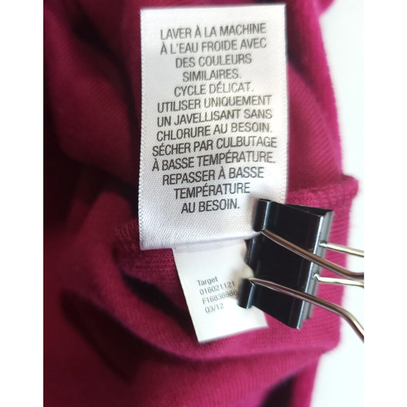 Merona Velour Full Zip Hoodie Women M Fuchsia Pink Long Sleeve Pocket Causal - Picture 11 of 11